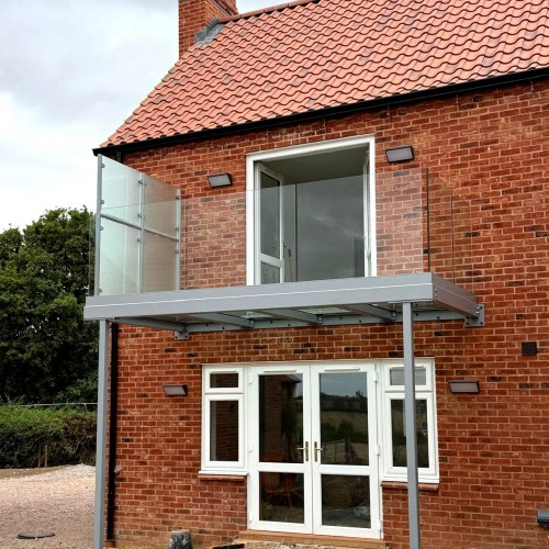 Full Walk-On Glass Floor Balcony, Frameless Balustrade & Privacy Screen, Whissendine, Rutland Full Walk-On Glass Floor Balcony, Frameless Balustrade & Privacy Screen, Whissendine, Rutland